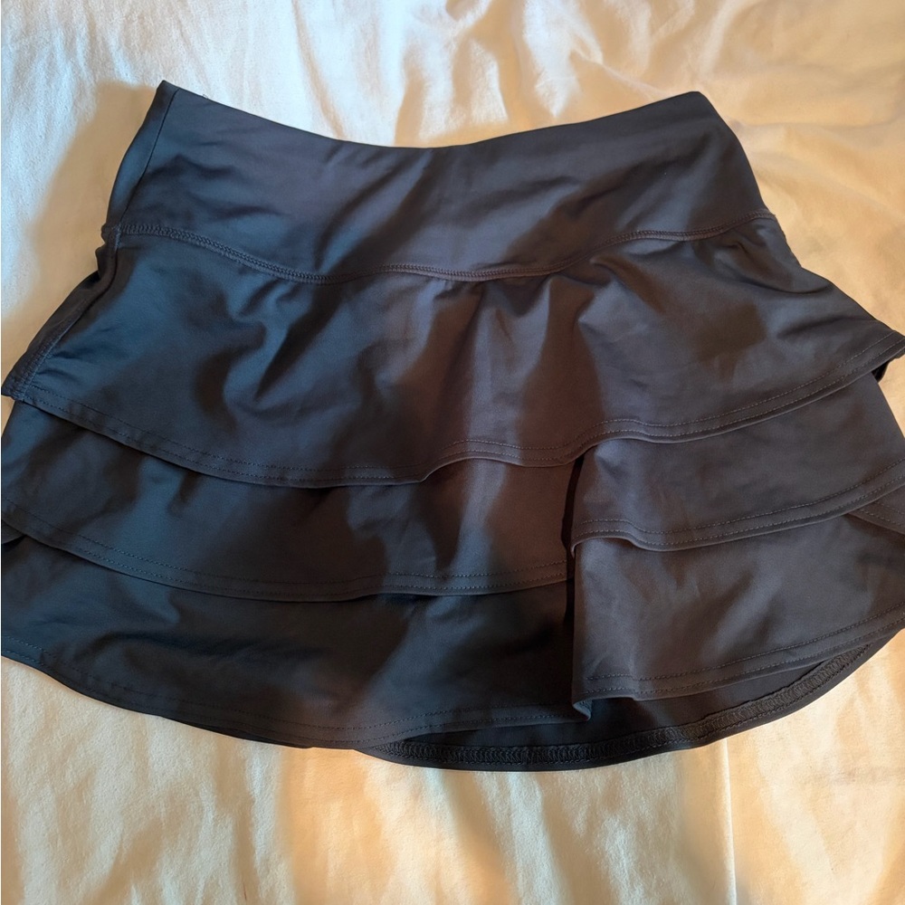 Athleta Black Tiered Mini Skirt, cute gym, skirt, or tennis